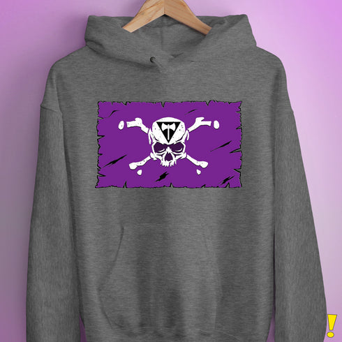 Lesbian Labrys Pride Pirate Flag Hoodie - Grey Heather